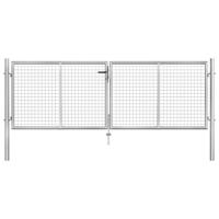 Tuinpoort gegalvaniseerd staal 300x75 cm zilver - thumbnail