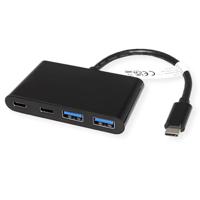 VALUE USB 3.2 Gen 2 Hub, 4x (2x A+ 2x C), Type C aansluitkabel - thumbnail