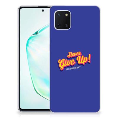 Samsung Galaxy Note 10 Lite | Siliconen hoesje | met naam Never Give Up Samsung Galaxy Note 10 Lite | Siliconen hoesje | met naam Never Give Up
