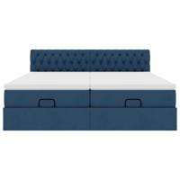 Ottoman bed met matrassen 180x200cm stof blauw - thumbnail