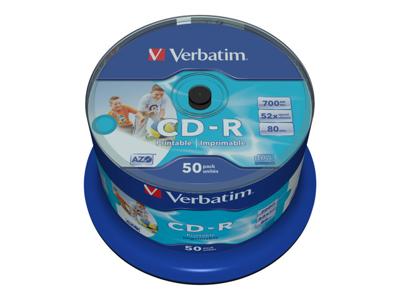 Verbatim 43438 CD-R 80 disc 700 MB 50 stuk(s) Spindel Bedrukbaar