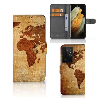 Samsung Galaxy S21 Ultra | Flip Cover | Wereldkaart