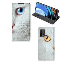 Xiaomi Poco M3 | Redmi 9T | Hoesje maken | Witte Kat - thumbnail