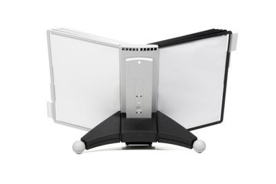 Durable Tafelstandaard | kunststof zwart/grijs | 10 zichtpanelen DIN A4 | met profielframe | 1 stuk - 563222 563222