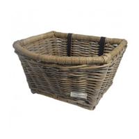 Rieten Fietsmand Buikmand Grijs - thumbnail