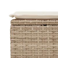 6-delige Loungeset met kussens poly rattan beige - thumbnail