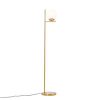 QAZQA Art Deco vloerlamp goud en opaal glas - Flore - thumbnail