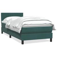 Boxspring met matras fluweel donkergroen 80x220 cm - thumbnail