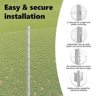 VidaXL Hek met paal zilver 1,5 x 10 m staal