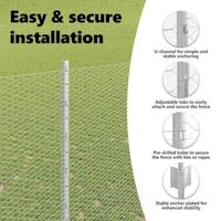 VidaXL Hek met paal zilver 1,5 x 10 m staal - thumbnail