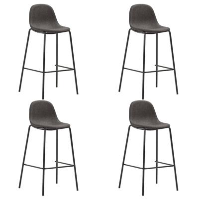 Barstoelen 4 st stof donkergrijs