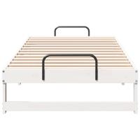 Bedframe met Draaghandvatten Wit 90 x 200 cm Massief grenenhout - thumbnail