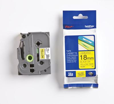 Labeltape Brother TZe, TZ TZe-641 PET Tapekleur: Geel Tekstkleur:Zwart 18 mm 8 m