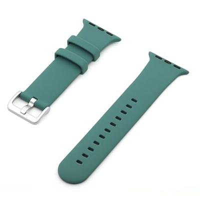 By Qubix - Rubberen sportbandje met gesp - Donkergroen - Compatible met Apple Watch 38mm / 40mm / 41mm / 42mm - Compatible Apple watch bandjes