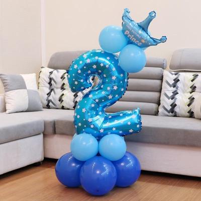 Aantal folie ballon gelukkige verjaardag decoratie (blauw)