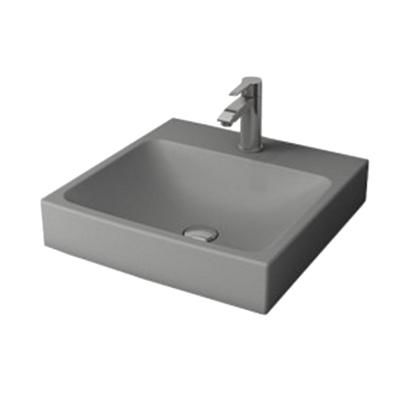 Wastafel BWS Bocchi Scala Arch 48,5x48cm Mat Grijs Met Kraangat Wastafel BWS Bocchi Scala Arch 48,5x48cm Mat Grijs Met Kraangat