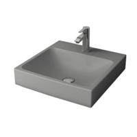 Wastafel BWS Bocchi Scala Arch 48,5x48cm Mat Grijs Met Kraangat - thumbnail