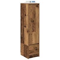 Hoge kast 29,5x34x119,5 cm bewerkt hout oud hout - thumbnail