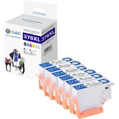 G&G Inktcartridge Compatibel Zwart, Cyaan, Magenta, Geel, Foto cyaan, Foto magenta NP-E-0378XLMP GP-E378XLBKCMYLCLM-6P