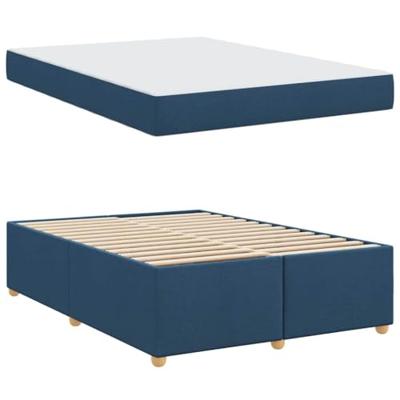 Bedframe met matras Blauw 160 x 200 cm Stof
