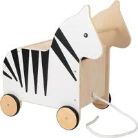 Small Foot - houten speelgoedbox en trekfiguur zebra wildlife - thumbnail