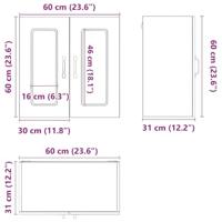 Keukenbovenkast met glazen deur Kalmar bewerkt hout sonoma eikenkleur - thumbnail