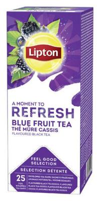 Lipton thee Feel Good Selection, zwarte thee bramen & zwarte bes, doos van 25 zakjes