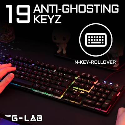 Gamingtoetsenbord - RGB-membraan - THE G-LAB - KEYZ-CAESIUM/FR - FR-indeling - 12 sneltoetsen - 19 anti-ghosting-toetsen Gamingtoetsenbord - RGB-membraan - THE G-LAB - KEYZ-CAESIUM/FR - FR-indeling - 12 sneltoetsen - 19 anti-ghosting-toetsen