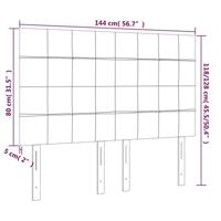 Hoofdbord LED 144x5x118/128 cm stof donkerbruin - thumbnail