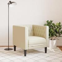 Fauteuil Chesterfield-stijl kunstleer crmekleurig - thumbnail