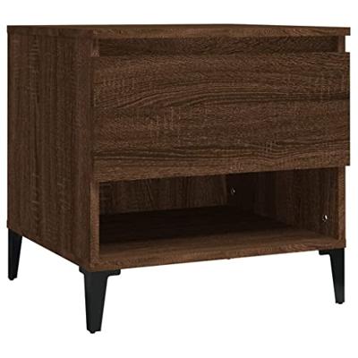 Bijzettafels 2 st 50x46x50 cm bewerkt hout bruin eikenkleur
