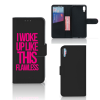 Sony Xperia L3 Hoesje met naam Woke Up - Origineel Cadeau Zelf Maken - thumbnail