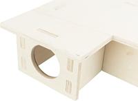 TRIXIE KNAAGDIERHUIS 3 KAMERS ONBEHANDELD HOUT NATUREL 25X25X10 CM - thumbnail