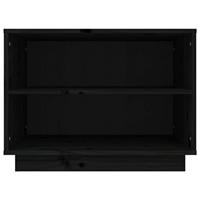 VidaXL Schoenenkast 60x34x45 cm massief grenenhout zwart - thumbnail