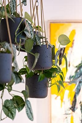Rough Eco-line hangende bloempot M 18x18 cm Charlie zwart - thumbnail