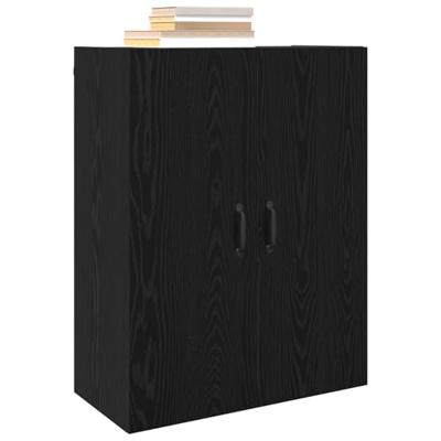 Hangkast Zwart eiken 69.5 x 34 x 90 cm Bewerkt hout