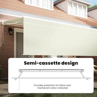 VidaXL Inklapbaar zonnescherm crème 400 x 200 cm