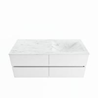 MONDIAZ VICA-DLUX 120cm badmeubel onderkast Talc 4 lades. Inbouw wastafel CLOUD rechts zonder kraangat, kleur Opalo. - thumbnail