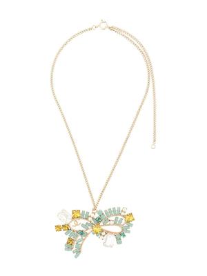 Chanel Pre-Owned CC Logos Stone Gold Chain Necklace - SILVER