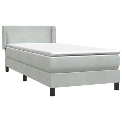 Boxspring met matras fluweel lichtgrijs 90x210 cm