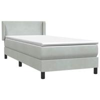 Boxspring met matras fluweel lichtgrijs 90x210 cm - thumbnail