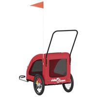 Hondenfietstrailer oxford stof en ijzer rood - thumbnail