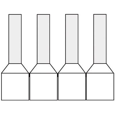 Geïsoleerde HaspelAdereindhulzen 0,75qmm Wit penlengte = 8mm