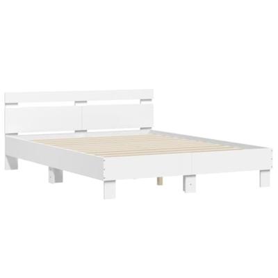 Bedframe met hoofdeinde en LED wit 140x200 cm