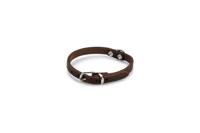 Lederen honden halsband bruin - 32 cm x 10 mm - thumbnail