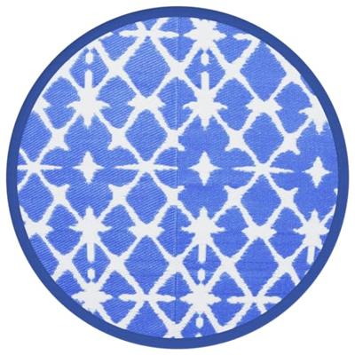 VidaXL Buitenkleed arakil ø160 cm polypropeen blauw en wit