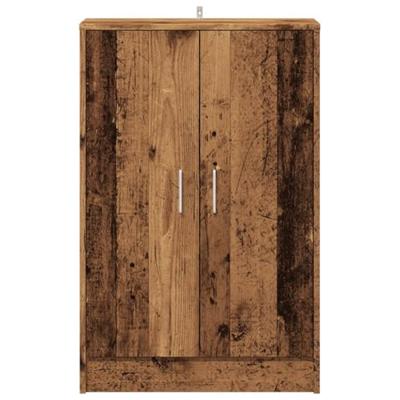 Schoenenkast 60x35x92 cm bewerkt hout oud houtkleurig