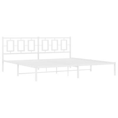 Bedframe met hoofdbord metaal wit 200x200 cm - thumbnail