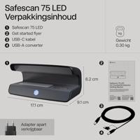 Valsgeld detector safescan 75 uv led zwart - thumbnail