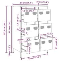 Hoge kast 68x39x101,5 cm staal zwart - thumbnail
